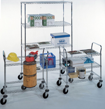 chrome wire shelf cart